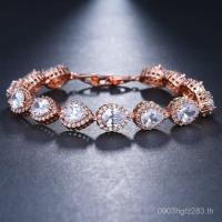 ราคา สร้อยข้อมือแฟชั่นชุบทองขาว เพทายร้อน สำหรับสวมใส่และขายส่ง (26491185418)