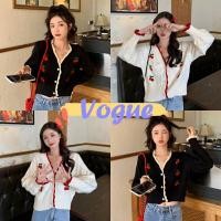 ราคา Vogue​​พร้อมส่ง​​เสื้อไหมพรมแขนยาว ปักเชอร์​รี่น่ารัก ใส่สบายมาก (C496)​ -N (10054089319)