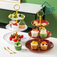 ราคา ANTINON ที่วางเค้กถาดผลไม้, จานขนมสีทอง 2/3 ชั้น, ชั้นวางขนมพลาสติก Party (43172498765)