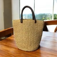 ราคา กระเป๋าสานธรรมชาติงานญี่ปุ่น handmade สายหนังแท้ (42606548973)