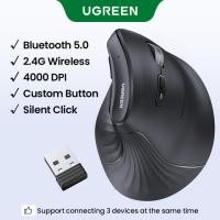 ราคา Ugreen (MU008) 45388 เมาส์ไร้สาย Vertical Ergonomic mouse เมาส์เพื่อสุขภาพ เมาส์แนวตั้งไร้สาย ไร้เสียง (25447010977)