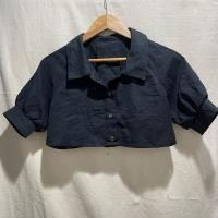 ราคา .มือสอง. เชิ้ตครอปสีดำ ตัวสั้น | อก 36 นิ้ว (26255202237)