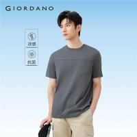 ราคา ❤ GIORDANO Men T-Shirts Ice Cooling Exposed Seam Tee Crewneck Short Sleeve Single Pocket Simple (42063868843)