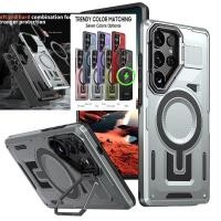 ราคา SAMSUNG 2-in-1เกราะเกรดแม่เหล็กโลหะเลนส์สําหรับsamsung Galaxy S25 S24 S23 Ultra Plus S24 S23 FEไร้สายชาร์จกันกระแทกฝาครอบShell (29517244961)