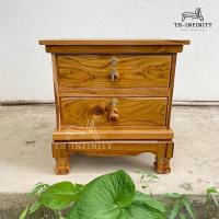 ราคา ตู้เอกสารไม้สัก ตู้ข้างเตียง 2 ชั้น ขาสิงห์ 43 * 48 * 52 ซม. (ก*ลึก*ส) ตู้หัวเตียง ไม้สักคัดเกรด สีเคลือบเงาใสกันน้ำ (5442881961)
