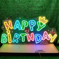 ราคา ป้ายไฟนีออน ป้ายไฟอะครีลิค ป้ายไฟตัวอักษร ป้ายไฟหน้าร้าน "ป้ายไฟ HAPPY BIRTHDAY "แบบเสียบปลั๊กไฟ ป้ายไฟตกเเต่ง (26685892346)