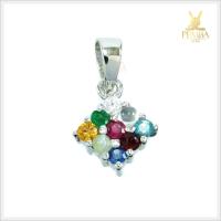 ราคา จี้นพเก้า จี้พลอยนพเก้า เงินแท้ ชุบทองคำขาว (4278047546)