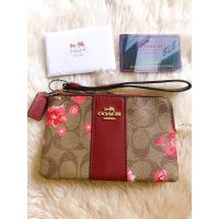 ราคา New Coach outlet คล้องมือ 1 ซิป S รุ่น CORNER ZIP WRISTLET IN SIGNATURE CANVAS F58035 (3417780866)