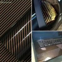 ราคา [ในสต็อก] 2d Glossy High Gloss Black Gold ฟิล์มไวนิลหลังคารถสติกเกอร์แผ่นห่อรูปลอก (26257133776)