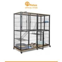 ราคา Petus กรงแมว กรงแมวพื้นไม้ Cat Villa กรงแมวมีล้อ เคลื่อนย้ายสะดวก มี 2 ขนาดให้เลือก (27321721878)