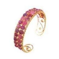 ราคา กำไลทับทิมแท้สองแถว พลอยประจำวันอาทิตย์ ตัวเรือนชุบทอง (29204978367)