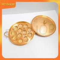 ราคา พิมพ์ขนมไข่ ทองเหลืองแท้ 100% 12 หลุม พร้อมฝาปิด 2 ลาย ชุดเล็ก (11111919840)