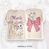 ราคา เสื้อยืดลายแมว Marie น่ารักสไตล์เกาหลี เสื้อยืดผู้หญิง คอตตอน 100% ทรง Oversize (40051745284)