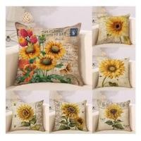 ราคา [CASE+MOUSE] หมอนพนักพิงโซฟา ตกแต่งดอกทานตะวัน ผ้าใบหนา (28590031414)