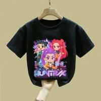 ราคา เสื้อยืดเด็กชาย Huntrix Demon Hunters Kpop ผ้าฝ้าย สำหรับแฟนภาพยนตร์และ merchandise Mira, Rumi, และ Zoey (26538696756)
