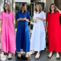ราคา SG704 เดรสคอกลมแขนสั้น ทรงปล่อยแบบ oversize style เจาะกระเป๋าข้าง 2 ข้าง เพิ่มดีเทลผ่าข้าง สะดวกต่อการเดิน ผ้ายืดเนื้อ (24304272227)