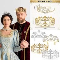 ราคา ชุดRoyal King Crown โลหะคริสตัล สำหรับผู้ชายและผู้หญิง เจ้าบ่าว เจ้าสาว เจ้าหญิง งานแต่งงาน และฮาโลวีน (44005384053)