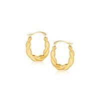 ราคา Nathalias NY ต่างหูห่วง ทองคำแท้ 10K ลายเกลียวทรงวงรี Oval Twist Hoop Earrings Yellow Gold (86215) (24271842966)
