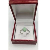 ราคา แหวนหยกแท้(หยกพม่าแท้ ) เงินแท้925 เคลือบทองคำขาว (11959580099)