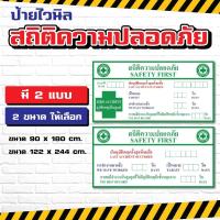 ราคา ป้ายไวนิล สถิติความปลอดภัย - มี 2 แบบ และ 2 ขนาดให้เลือก / พร้อมเจาะรูแขวน VL005 (29501993880)