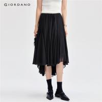 ราคา GIORDANO WOMEN Chiffon asymmetrical hem elastic waist long skirt 18464934 (26924099075)