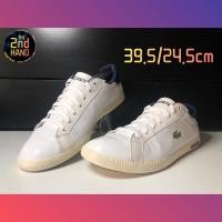 ราคา รองเท้าของแท้มือ2 Lacoste ลำลองขาว-ท้ายกรม (Size39.5/24.5cm) (10941168390)