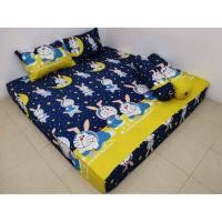 ราคา ชุดผ้าปูที่นอน ผ้าปูที่นอน หมอน​ ขนาด 6 ฟุต ลายโดเรม่อน (ครบชุด 5 ชิ้น) (9359436276)