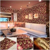 ราคา วอลเปเปอร์ติดผนังลายดอกกุหลาบ สีทองพื้นม่วง (ไม่มีกาวในตัว) (8347648665)