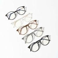 ราคา แว่นสายตาสั้นปลอมพลาสติกกลมใหญ่และโลหะกรอบใกล้แว่นสายตาสําหรับผู้หญิง 012057 เสื้อผ้าตา (40200590418)