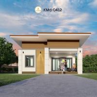 ราคา KMd-0412 บ้านชั้นเดียว สไตล์โมเดิร์น 2 ห้องนอน 1 ห้องน้ำ งบ 650,000 บาท เท่านั้น (26518505390)