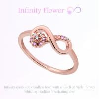 ราคา A.CEMI Infinity Flower Ring แหวนเงินแท้ ชุบทอง 18K โรสโกลว์ (10548992688)