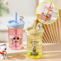 ราคา แก้วน้ำใส Snoopy น่ารัก แก้วหลอด Snoopy แก้วนักเรียน แก้วกาแฟพร้อมสเกล ของขวัญวันเกิด (27734700367)