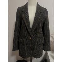 ราคา สูทวินเทจ เสื้อคลุมกันหนาวผ้าวูล ลายสก็อตสีน้ำตาล มือสอง (18463141064)