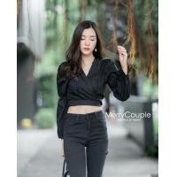 ราคา เสื้อครอปแขนยาว ทรงกิโมโน แต่งสายผูกโบว์ที่เอว (1523824349)