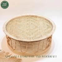 ราคา ขันโตกหวายแท้ รูปทรงกลม พื้นผิวไม้ไผ่หนา โตกหวายล้านช้างเหนือ งานสานละเอียดสวยงามแข็งแรง (40473241189)