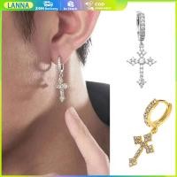 ราคา ร้านอยู่ที่ไทย 1คู่ ต่างหูไม้กางเขนเพชร จิวหูกางเขนผู้ชาย ต่างหูห้อย เท่ๆ (26421010051)