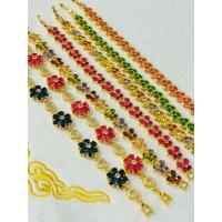 ราคา สร้อยข้อมือดอกพิกุล 5 ดอก สายกลม พลอยสีชุบทองไมครอน ยาว 7 นิ้ว (25283181704)