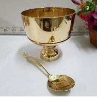 ราคา Brass byfa ขันพานรองทองเหลือง ขนาด 8 นิ้ว ทองเหลืองแท้เนื้อดี งานหล่อ หนาหนัก พร้อมทัพพี งานหล่อ ขนาด 28 cm (5856507973)