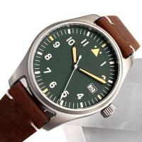 ราคา [Pre-order][ออโต้] Tandorio Titanium Pilot Watch 39MM C3 Flat Sapphire Seiko NH35 100M (26590990281)