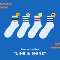 ราคา ถุงเท้าOld school ข้อยาวแถบสี คอลเลคชั่น "Line & Shine" (2) (43718704474)
