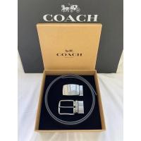 ราคา เข็มขัดเส้นใหญ่ชาย Set Box COACH F22540 Boxed Harness Plaque Reversible Belt In Signature Canvas (19727747250)