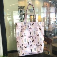 ราคา กระเป๋าผ้ากันน้ำ ผ้าเคลือบ สะพายไหล่ เนื้อหนา นุ่ม Shopping ลายน้องหมี สีชมพูอ่อน น่ารักมาก งานเย็บปราณีต (1924286307)