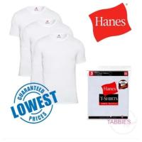 ราคา 【COD】[Delivery in 3 Days] HANES 3 pcs Crew Neck White T-Shirt (25734155733)
