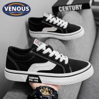 ราคา 【Venous】2025 รองเท้าผ้าใบสีดำสำหรับผู้ชาย รองเท้าผ้าใบสำหรับผู้ชายแบบเกาหลีแท้ รองเท้าผ้าใบผู้ชายแบบตัดต่ำ (26580806127)