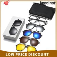 ราคา เอซไคนา แว่นกันแดดเลนส์คลิปออนแม่เหล็กผู้ชาย,ป้องกันรังสียูวี400ป้องกัน6 ใน 1แว่นกันแดดโพลาไรซ์,กรอบแว่นตาพร้อมแว่นกันแดดเลนส์คลิปออน5พร้อมกระ (29692717341)