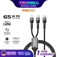 ราคา Recci RTC_T16 PD65W 2 IN 1 TYPE-C TO TYPE-C + สายอุปกรณ์ iOS 1.2M (24158729328)