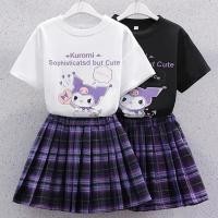 ราคา ชุดยูนิฟอร์ม Kuromi Melody Sanrio สไตล์.preppy.JK.สำหรับสาวๆ เสื้อยืดและกระโปรงสั้น พร้อมลายการ์ตูนคู่ใจ (44070007546)