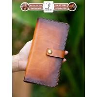 ราคา กระเป๋าสตางค์ใบยาวหนังวัวแท้ veg-tan คุณภาพสูง ย้อมเข้มและเบา แฮนด์เมด RAM ทนทานสุดๆ หนังสําหรับเงิน ATM และ CCCD (41050114937)