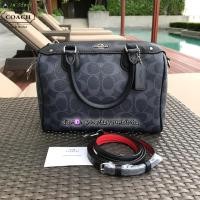 ราคา COACH W MINI BENNETT SATCHEL IN DENIM SIGNATURE COATED CANVAS (307478105)