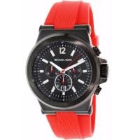 ราคา Michael Kors Dylan Chronograph Black Dial Red Silicone Men's Watch MK8382 (277443926)